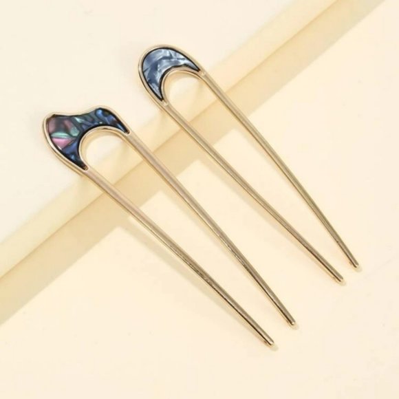 Geo Hair Pins Set of 2 - Picture 4 of 4